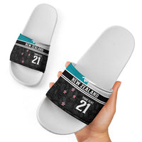 Custom NZ Cricket Pride Slide Sandals Silver Fern Fan Supporter Apparel LT9 - Polynesian Pride