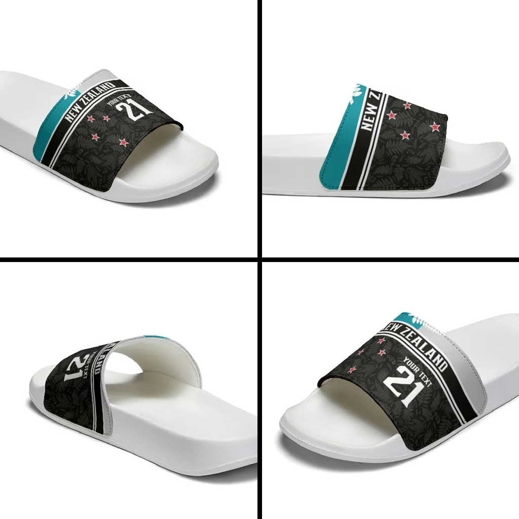 Custom NZ Cricket Pride Slide Sandals Silver Fern Fan Supporter Apparel LT9 - Polynesian Pride