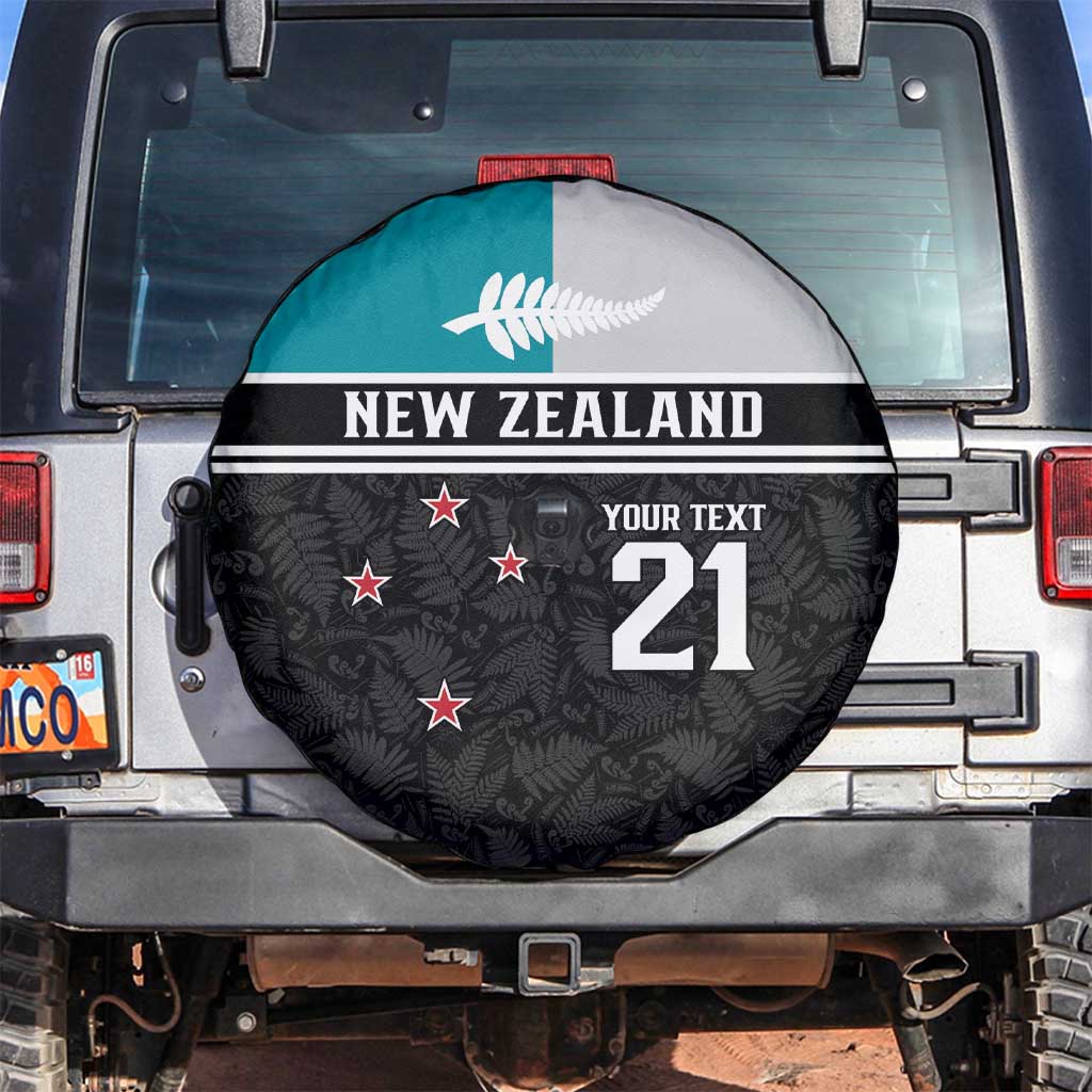 Custom NZ Cricket Pride Spare Tire Cover Silver Fern Fan Supporter Apparel LT9 Black - Polynesian Pride