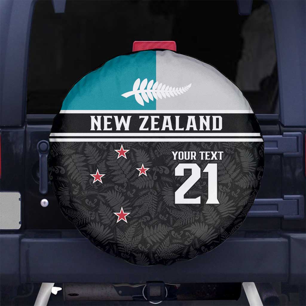 Custom NZ Cricket Pride Spare Tire Cover Silver Fern Fan Supporter Apparel LT9 No hole Black - Polynesian Pride