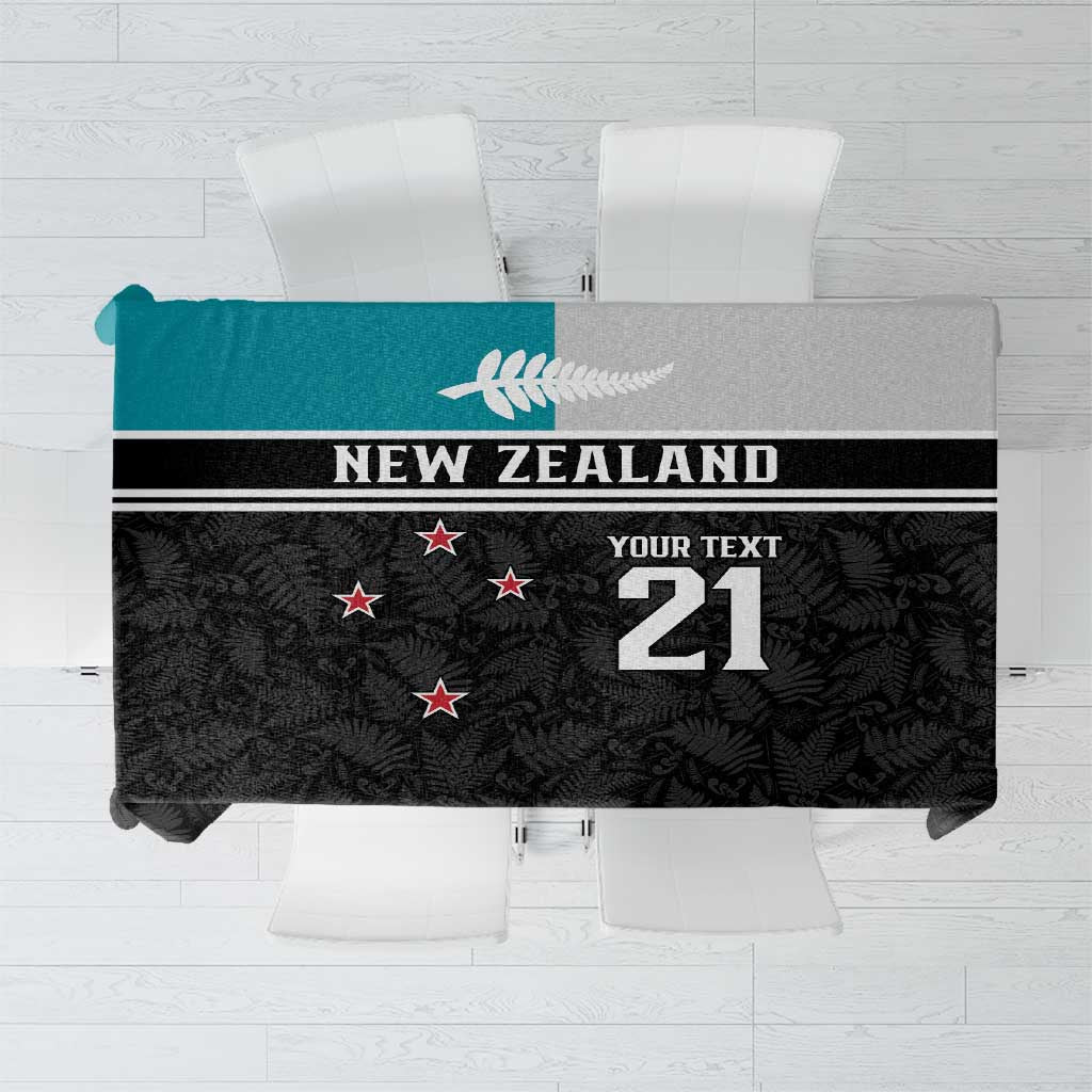 Custom NZ Cricket Pride Tablecloth Silver Fern Fan Supporter Apparel LT9 Black - Polynesian Pride