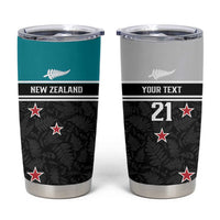Custom NZ Cricket Pride Tumbler Cup Silver Fern Fan Supporter Apparel - Polynesian Pride