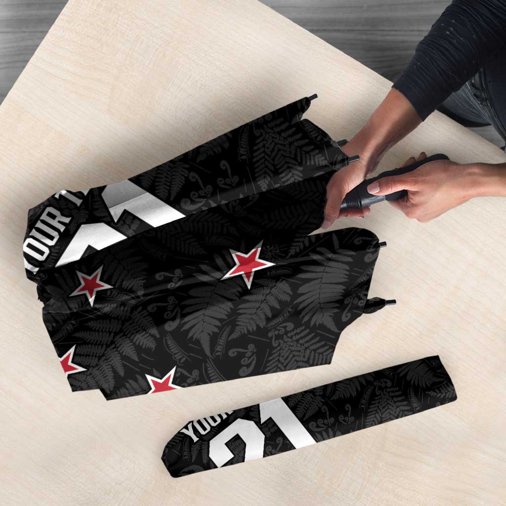 Custom NZ Cricket Pride Umbrella Silver Fern Fan Supporter Apparel - Polynesian Pride