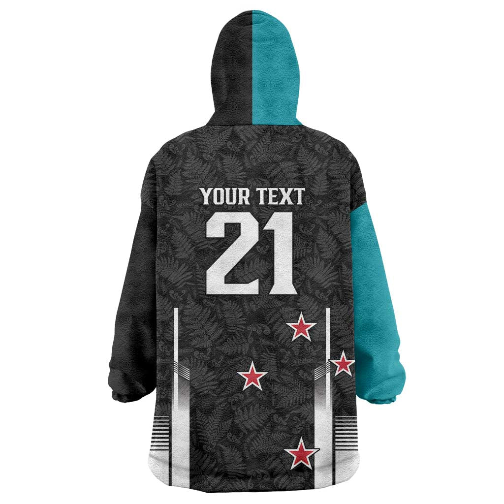 Custom NZ Cricket Pride Wearable Blanket Hoodie Silver Fern Fan Supporter Apparel LT9 - Polynesian Pride