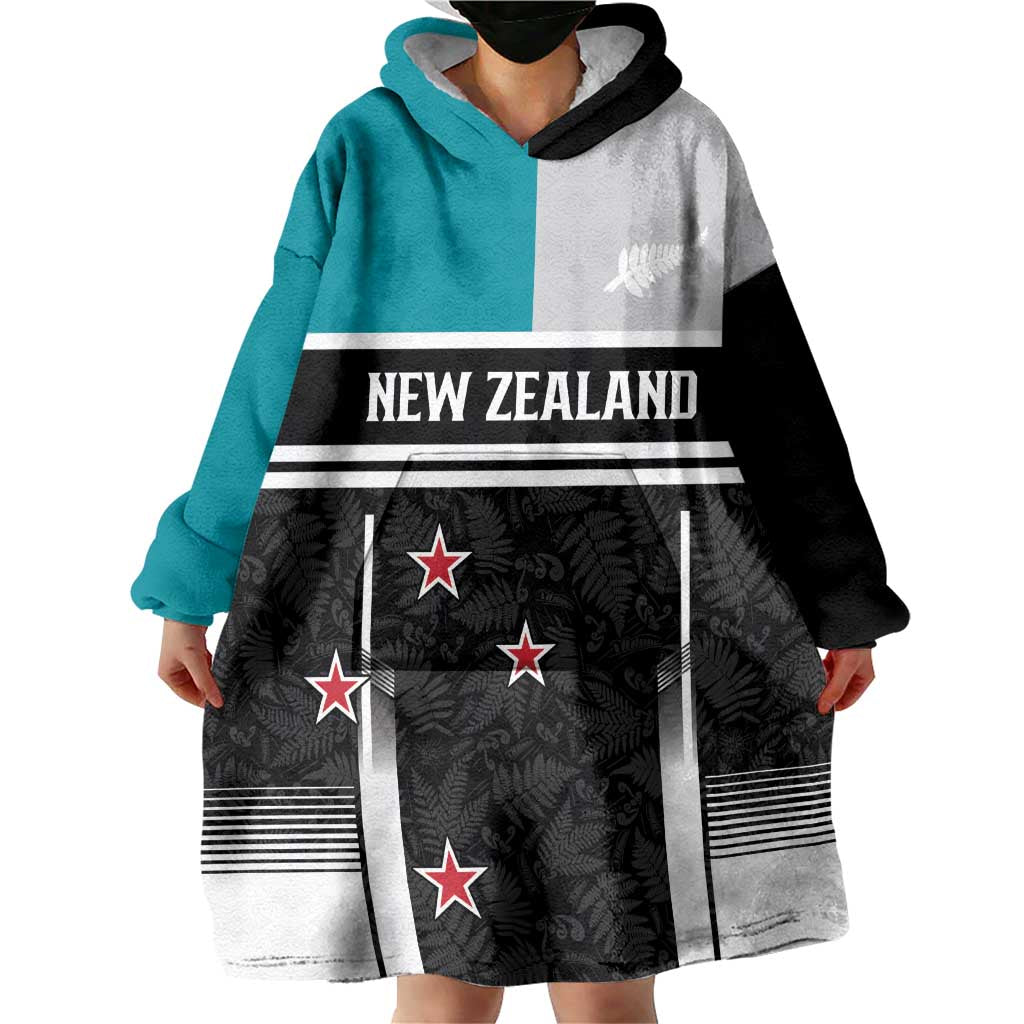 Custom NZ Cricket Pride Wearable Blanket Hoodie Silver Fern Fan Supporter Apparel LT9 - Polynesian Pride