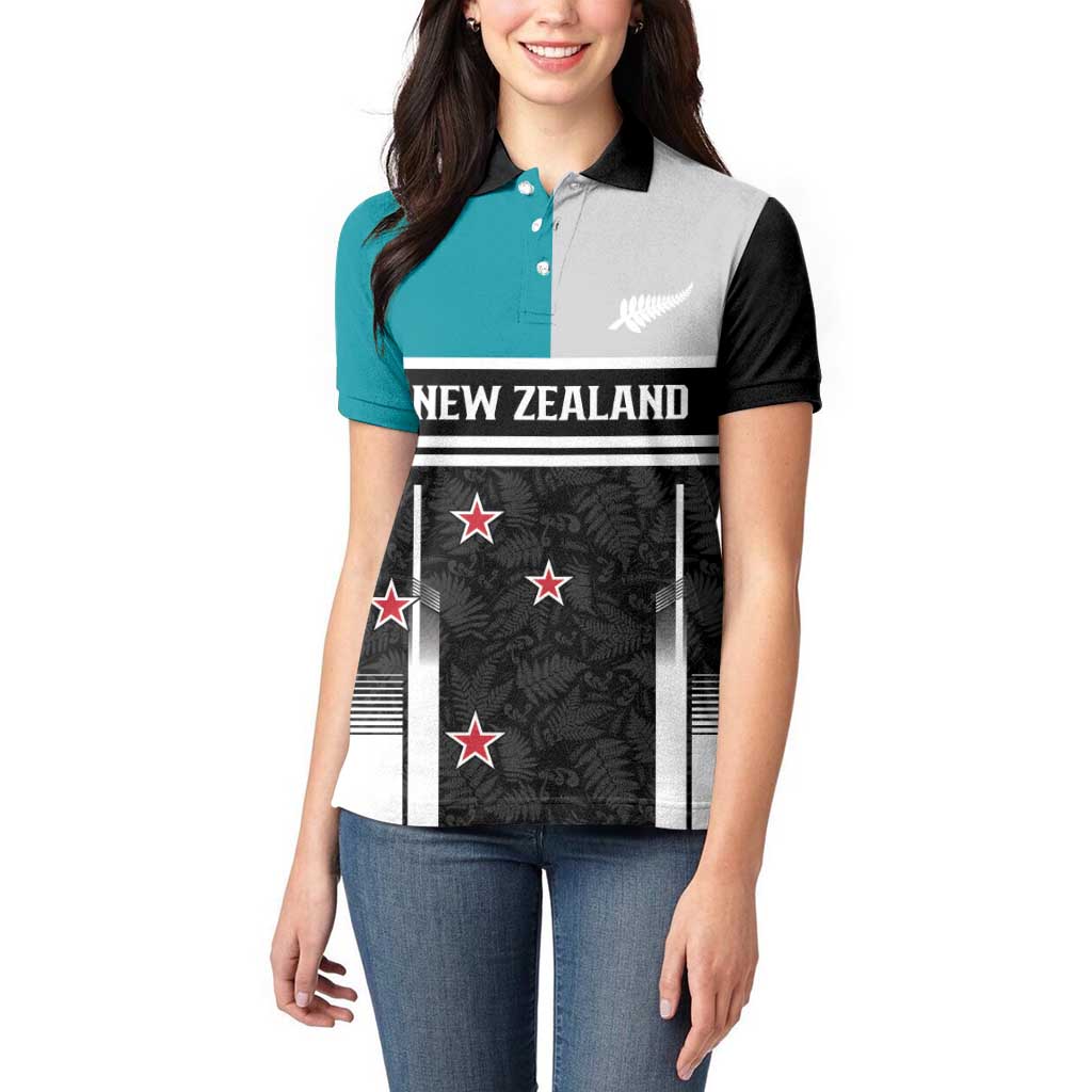 Custom NZ Cricket Pride Women Polo Shirt Silver Fern Fan Supporter Apparel - Polynesian Pride