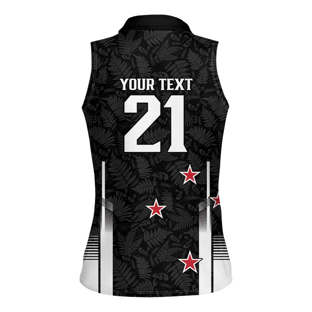 Custom NZ Cricket Pride Women Sleeveless Polo Shirt Silver Fern Fan Supporter Apparel LT9 - Polynesian Pride