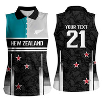 Custom NZ Cricket Pride Women Sleeveless Polo Shirt Silver Fern Fan Supporter Apparel LT9 - Polynesian Pride