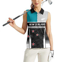 Custom NZ Cricket Pride Women Sleeveless Polo Shirt Silver Fern Fan Supporter Apparel LT9 - Polynesian Pride