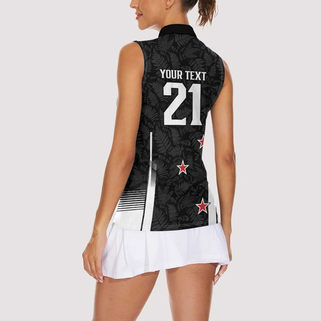 Custom NZ Cricket Pride Women Sleeveless Polo Shirt Silver Fern Fan Supporter Apparel LT9 - Polynesian Pride