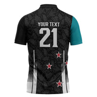 Custom NZ Cricket Pride Zipper Polo Shirt Silver Fern Fan Supporter Apparel LT9 - Polynesian Pride