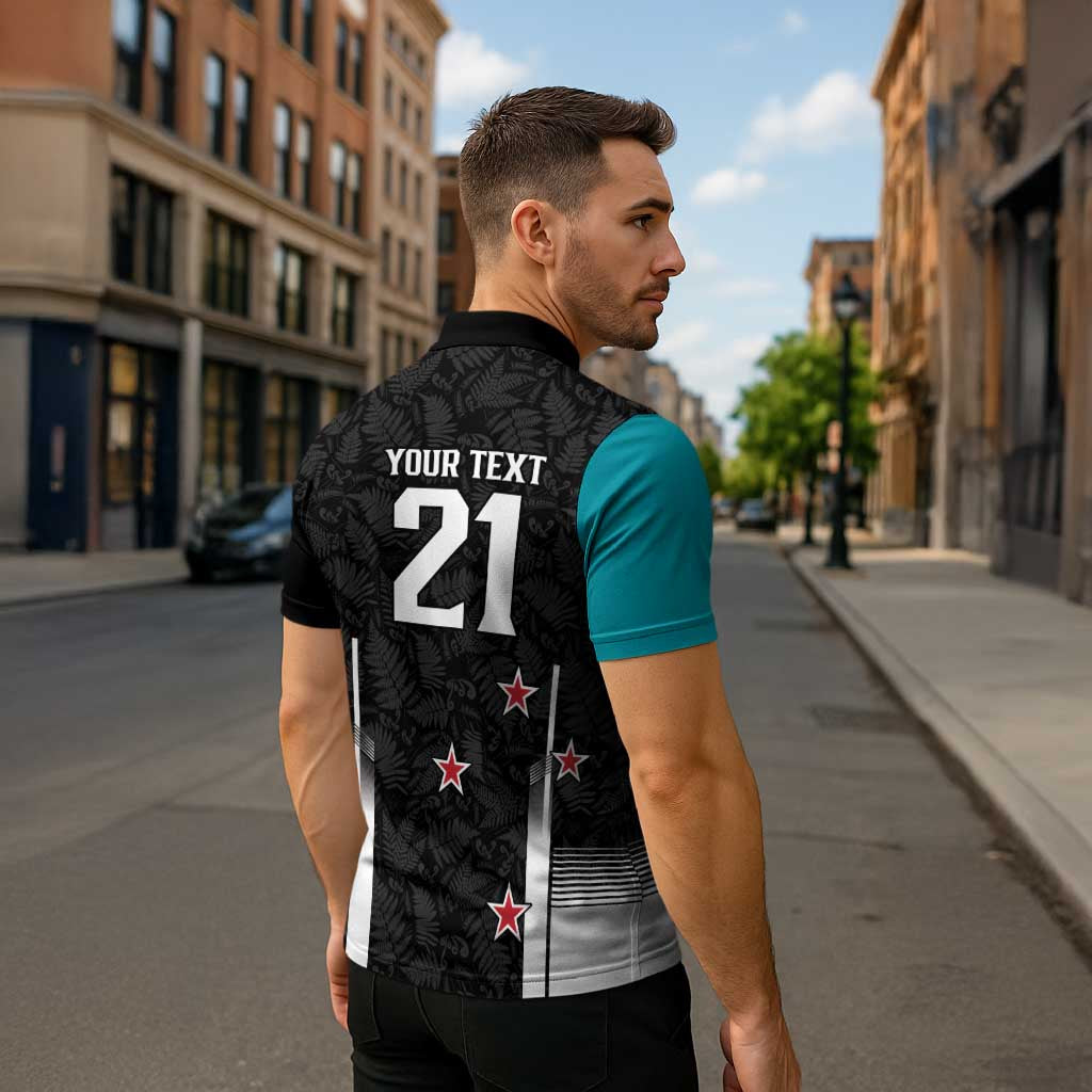 Custom NZ Cricket Pride Zipper Polo Shirt Silver Fern Fan Supporter Apparel LT9 - Polynesian Pride