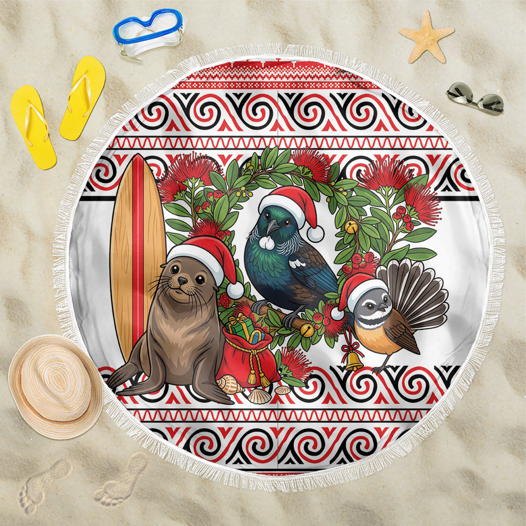 New Zealand Animal Christmas Beach Blanket Maori Inspired Kowhaiwhai Patterns