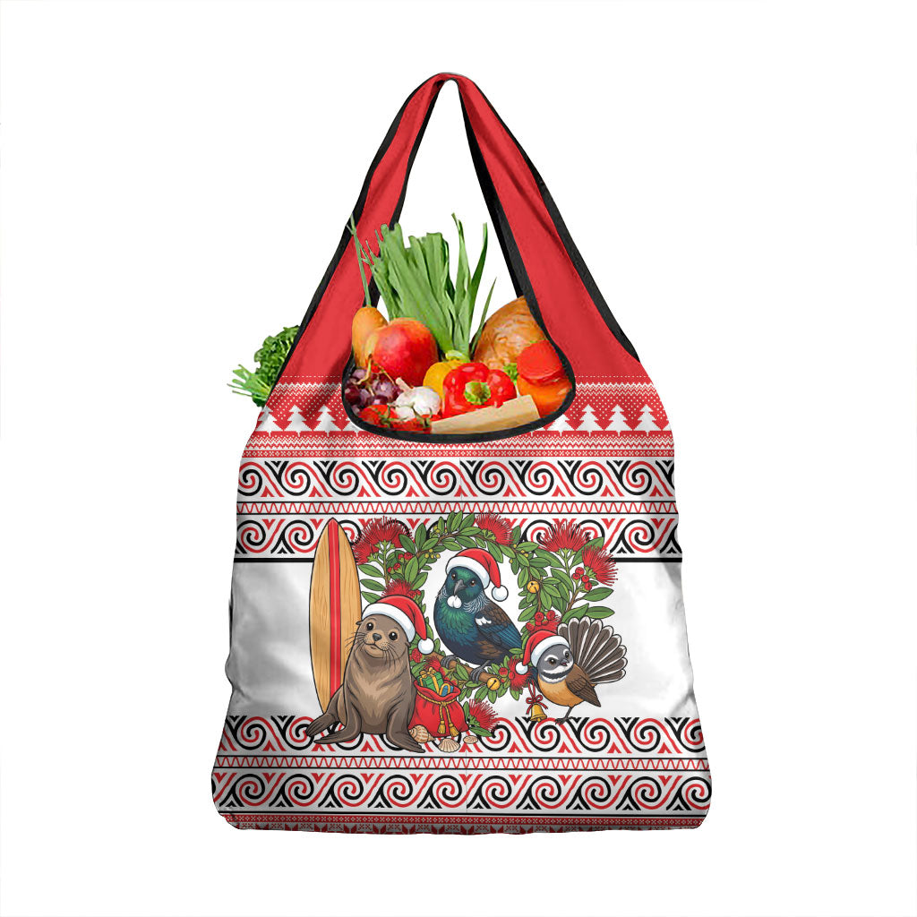 New Zealand Animal Christmas Grocery Bag Maori Inspired Kowhaiwhai Patterns LT9 1-pack One Size Red - Polynesian Pride