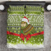 New Zealand Kakapo Christmas Bedding Set Maori Inspired Knitted Patterns LT9 Green - Polynesian Pride