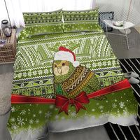 New Zealand Kakapo Christmas Bedding Set Maori Inspired Knitted Patterns LT9 - Polynesian Pride