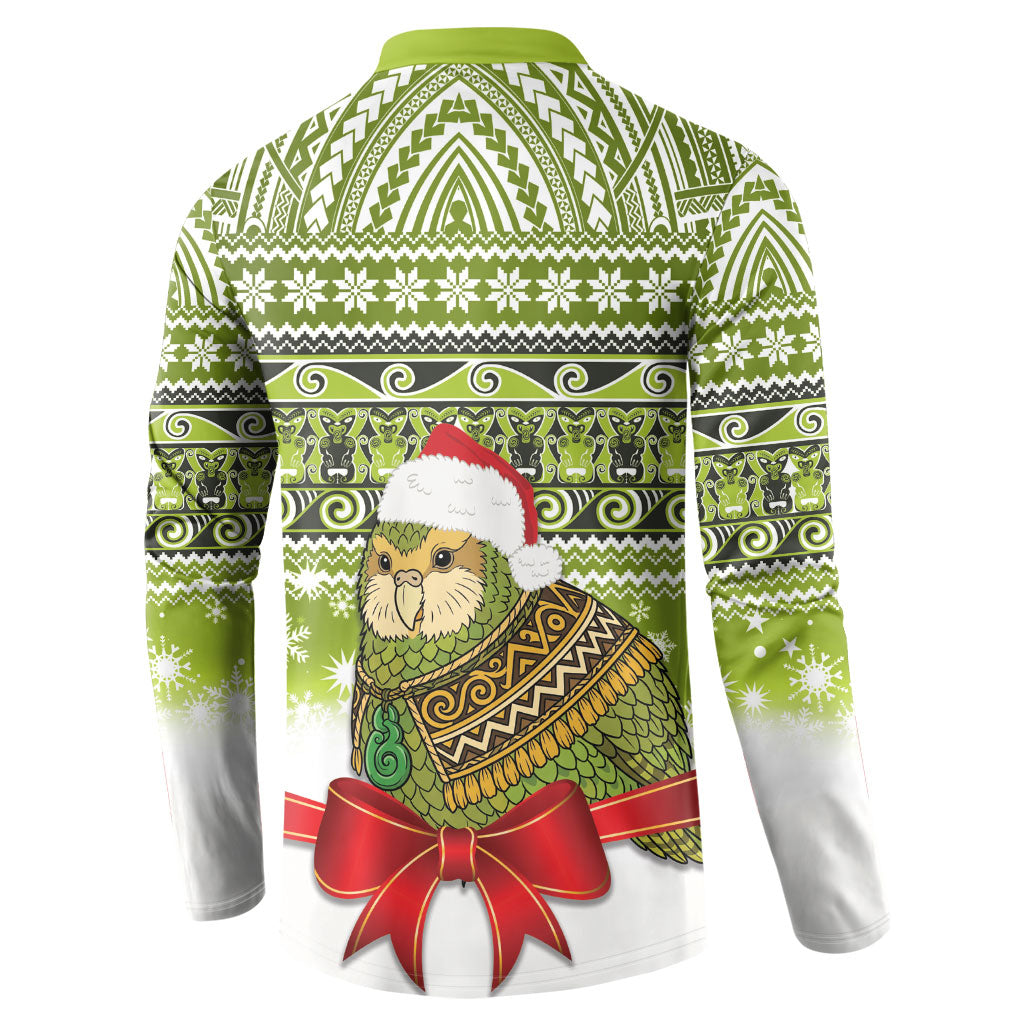 New Zealand Kakapo Christmas Button Sweatshirt Maori Inspired Knitted Patterns LT9 - Polynesian Pride