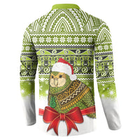 New Zealand Kakapo Christmas Button Sweatshirt Maori Inspired Knitted Patterns LT9 - Polynesian Pride