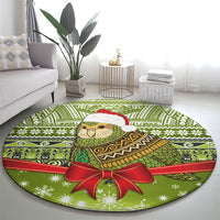 New Zealand Kakapo Christmas Round Carpet Maori Inspired Knitted Patterns LT9 - Polynesian Pride