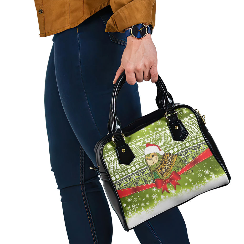 New Zealand Kakapo Christmas Shoulder Handbag Maori Inspired Knitted Patterns LT9 - Polynesian Pride