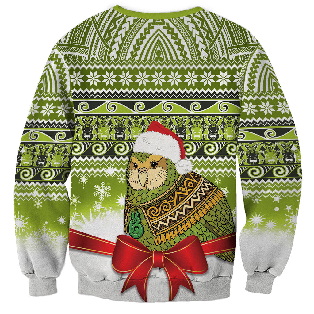 New Zealand Kakapo Christmas Sweatshirt Maori Inspired Knitted Patterns LT9 - Polynesian Pride