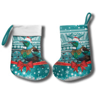 New Zealand Tui Bird Christmas Stocking Maori Inspired Knitted Patterns LT9 - Polynesian Pride