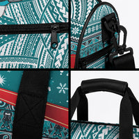 New Zealand Tui Bird Christmas Duffle Bag Maori Inspired Knitted Patterns LT9 - Polynesian Pride