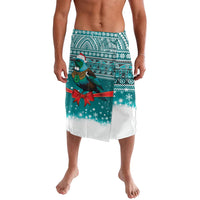 New Zealand Tui Bird Christmas Lavalava Maori Inspired Knitted Patterns LT9 Turquoise - Polynesian Pride