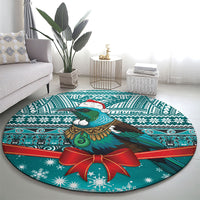New Zealand Tui Bird Christmas Round Carpet Maori Inspired Knitted Patterns LT9 - Polynesian Pride