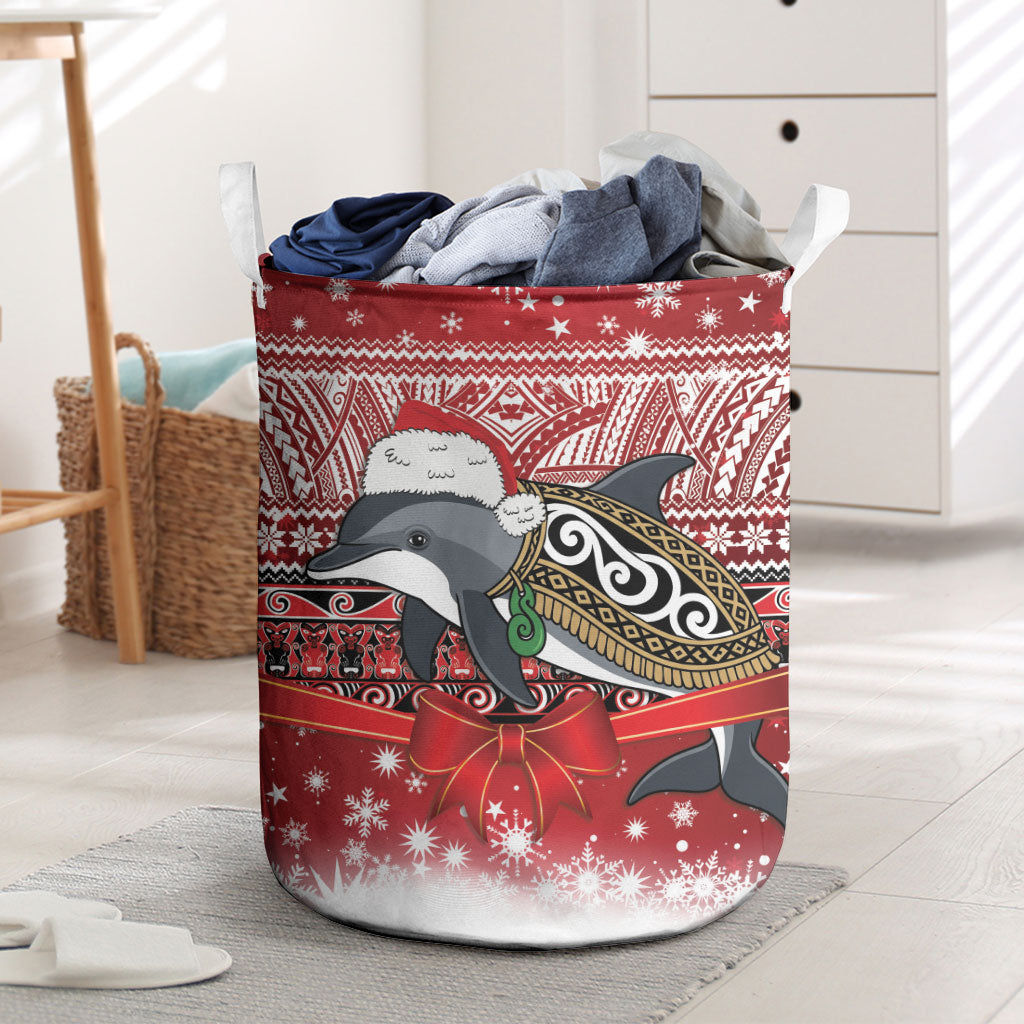 New Zealand Dolphin Terehu Christmas Laundry Basket Maori Inspired Knitted Patterns