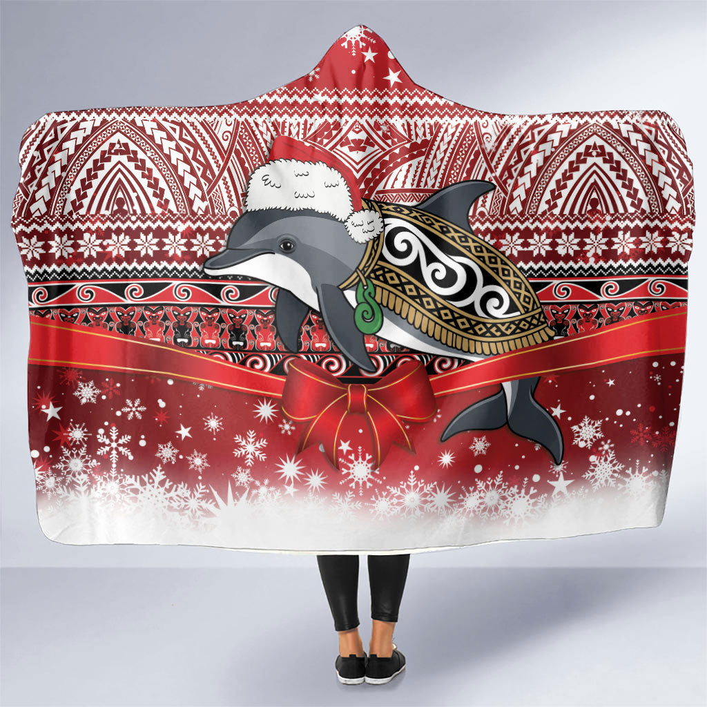New Zealand Dolphin Terehu Christmas Hooded Blanket Maori Inspired Knitted Patterns