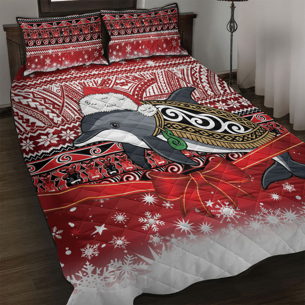 New Zealand Dolphin Terehu Christmas Quilt Bed Set Maori Inspired Knitted Patterns