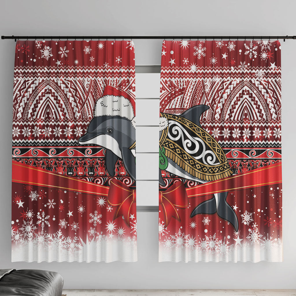 New Zealand Dolphin Terehu Christmas Window Curtain Maori Inspired Knitted Patterns