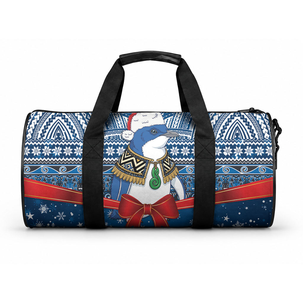 New Zealand Fairy Penguin Korora Christmas Duffle Bag Maori Inspired Knitted Patterns