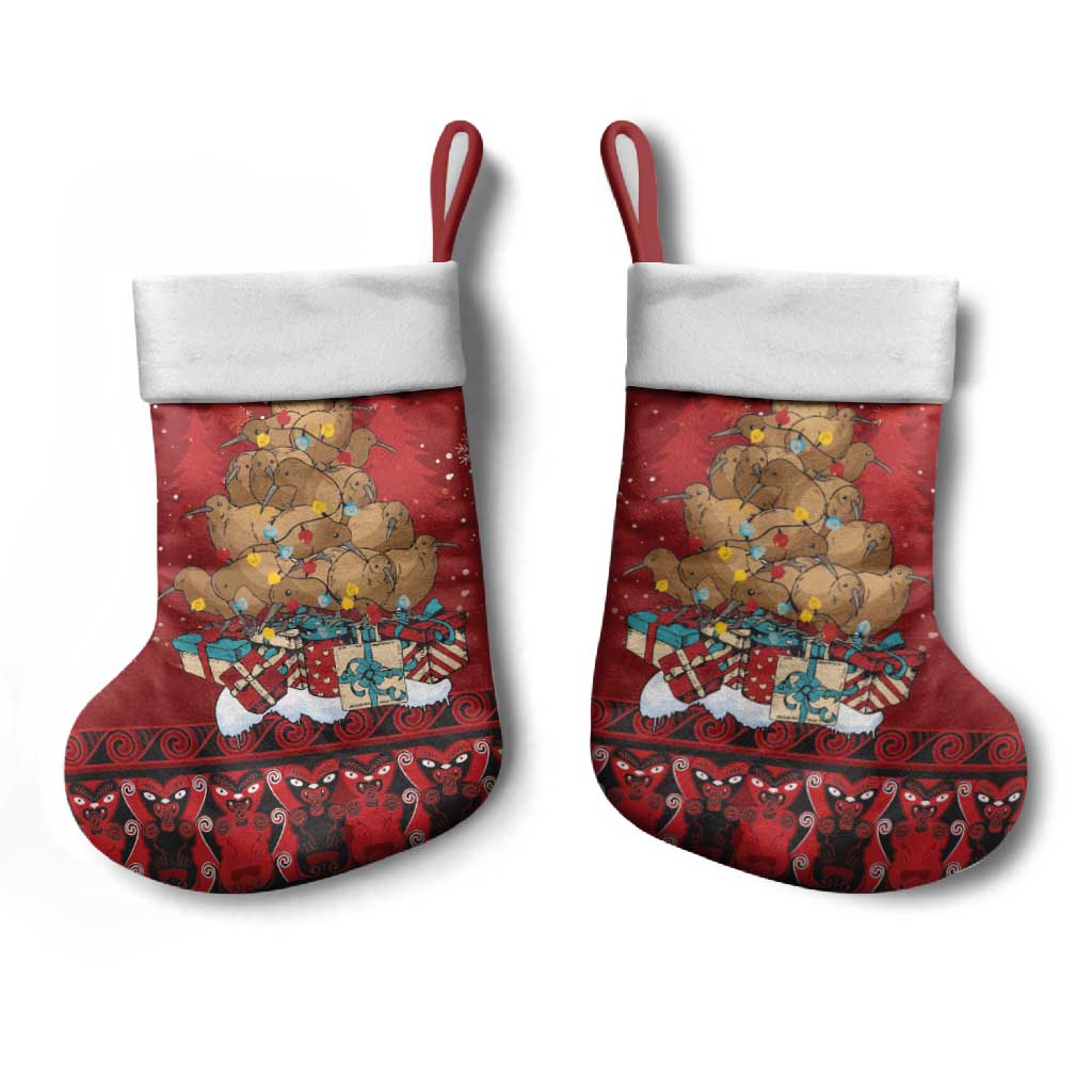 Funny Kiwi Bird Xmas Tree Christmas Stocking New Zealand Tribal Christmas Spirit - Polynesian Pride
