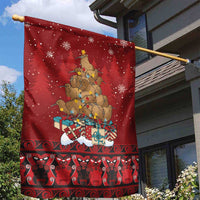 Funny Kiwi Bird Xmas Tree Garden Flag New Zealand Tribal Christmas Spirit - Polynesian Pride