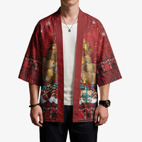 Funny Kiwi Bird Xmas Tree Kimono New Zealand Tribal Christmas Spirit - Polynesian Pride