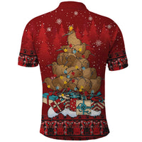 Funny Kiwi Bird Xmas Tree Polo Shirt New Zealand Tribal Christmas Spirit - Polynesian Pride
