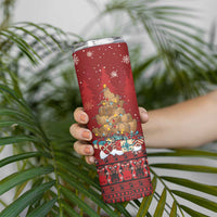 Funny Kiwi Bird Xmas Tree Skinny Tumbler New Zealand Tribal Christmas Spirit - Polynesian Pride