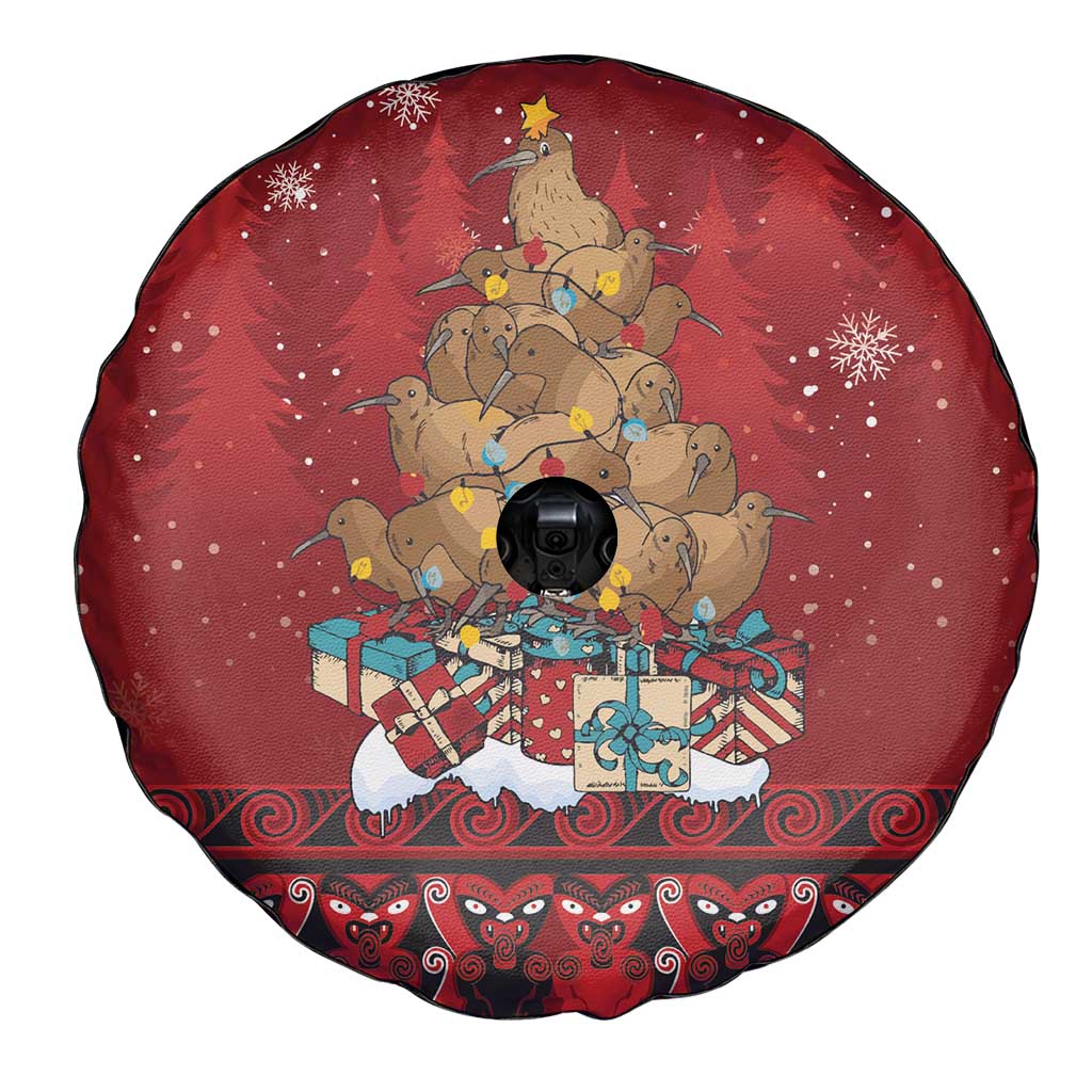 Funny Kiwi Bird Xmas Tree Spare Tire Cover New Zealand Tribal Christmas Spirit - Polynesian Pride