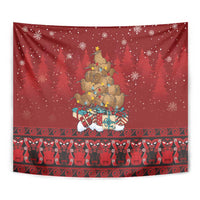 Funny Kiwi Bird Xmas Tree Tapestry New Zealand Tribal Christmas Spirit - Polynesian Pride