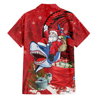 Funny Santa Riding Shark Hawaiian Shirt Polynesian Tribal Christmas Spirit - Polynesian Pride