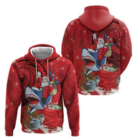 Funny Santa Riding Shark Hoodie Polynesian Tribal Christmas Spirit LT9 - Polynesian Pride