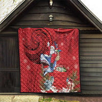 Funny Santa Riding Shark Quilt Polynesian Tribal Christmas Spirit - Polynesian Pride