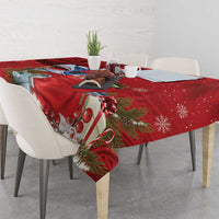 Funny Santa Riding Shark Tablecloth Polynesian Tribal Christmas Spirit - Polynesian Pride
