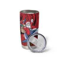 Funny Santa Riding Shark Tumbler Cup Polynesian Tribal Christmas Spirit LT9 - Polynesian Pride