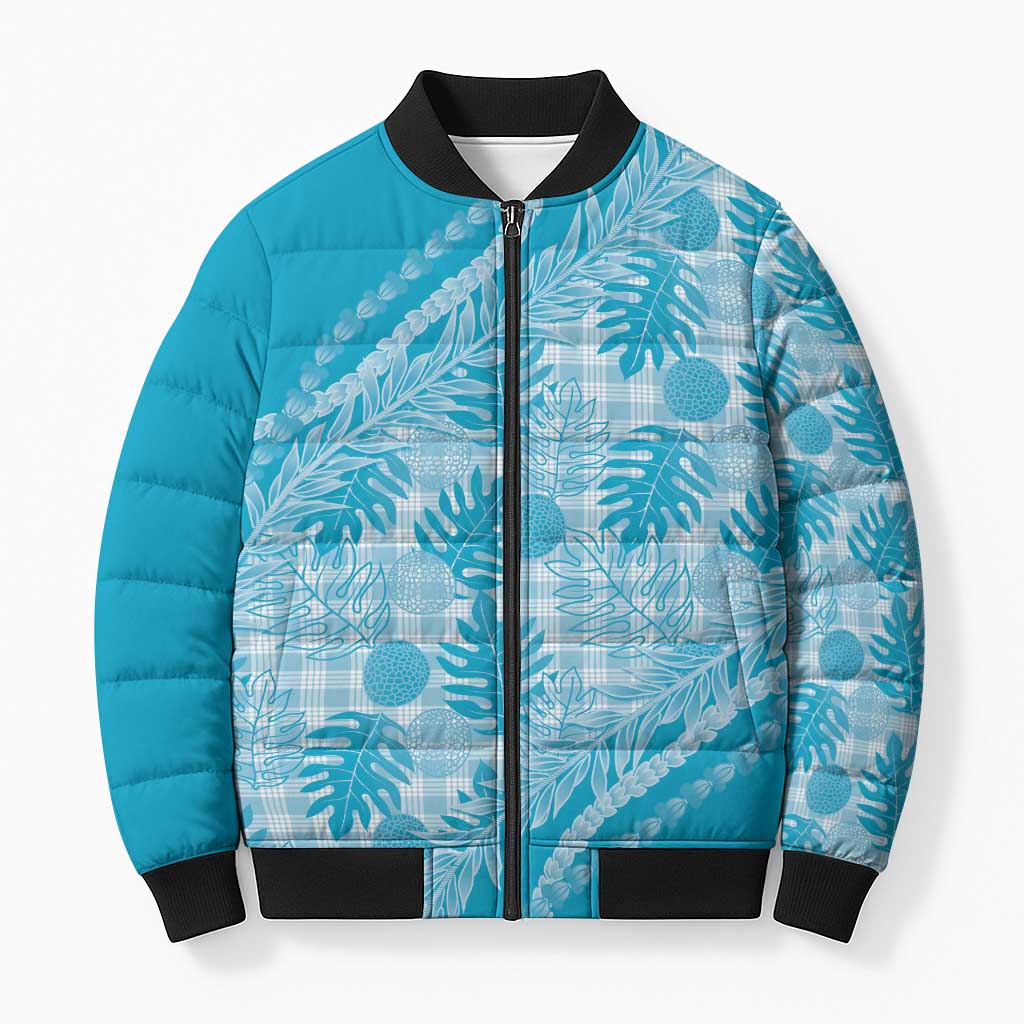 Hawaii Breadfruit Palaka Bomber Puffer Jacket Polu Maile Lei - Polynesian Pride
