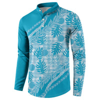 Hawaii Breadfruit Palaka Button Sweatshirt Polu Maile Lei LT9 - Polynesian Pride