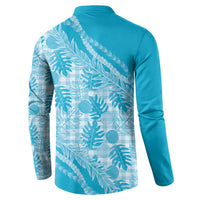 Hawaii Breadfruit Palaka Button Sweatshirt Polu Maile Lei LT9 - Polynesian Pride