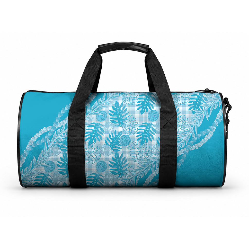Hawaii Breadfruit Palaka Duffle Bag Polu Maile Lei LT9 One size Blue - Polynesian Pride